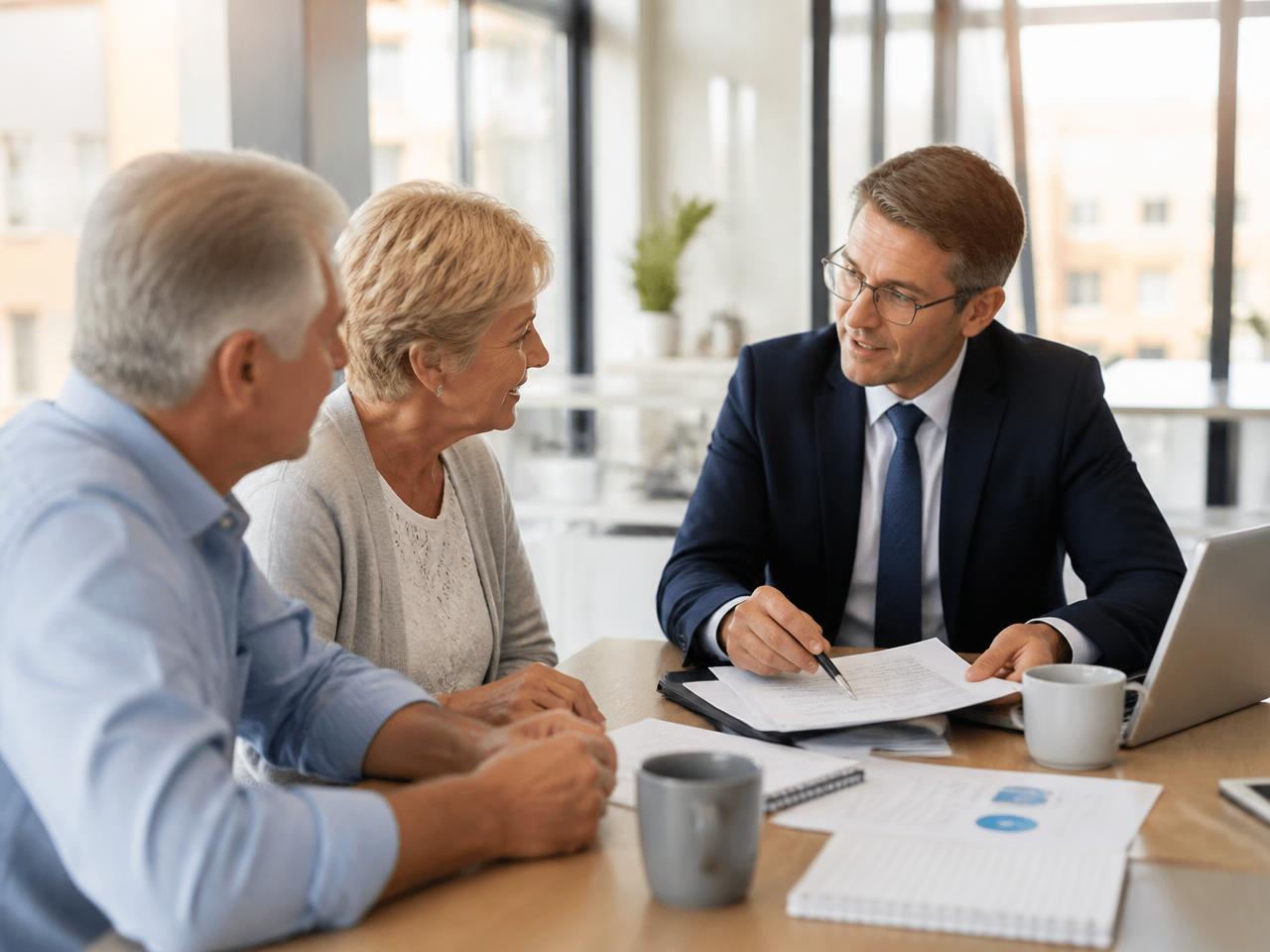 Legato advisor reviewing a retirement plan with a couple